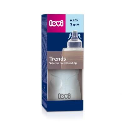 LOVI Trends Bottle 3m+ Green Kojenecká lahev pro děti 250 ml