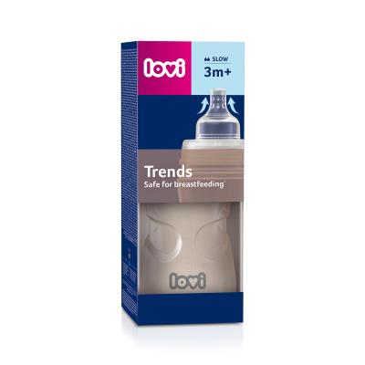 LOVI Trends Bottle 3m+ Beige Kojenecká lahev pro děti 250 ml