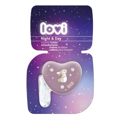 LOVI Night &amp; Day Soother Holder Girl Klip na dudlík pro děti 1 ks