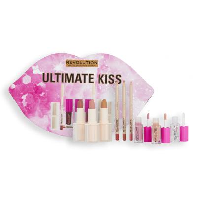 Makeup Revolution London Ultimate Kiss Gift Set Dárková kazeta rtěnka Lip Allure 3,2 g Chauffeur + rtěnka Lip Allure 3,2 g Lover + rtěnka Lip Allure 3,2 g Queen + tužka na rty Satin Kiss 1 g Chauffeur + tužka na rty Satin Kiss 1 g Lover + tužka na rty Satin Kiss 1 g Queen + lesk Pout Bomb 1,4ml Glaz