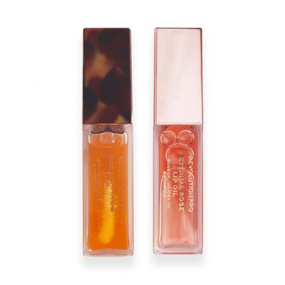 Revolution Pro Glossy Lips Dárková kazeta olej na rty Eternal Rose Lip Oil 8 ml + olej na rty Goddess Glow Lip Oil 8 ml