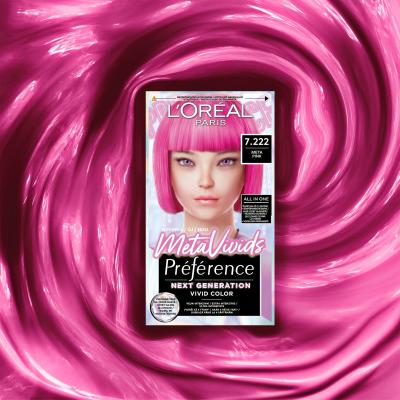 L&#039;Oréal Paris Préférence Meta Vivids Barva na vlasy pro ženy 75 ml Odstín 7.222 Meta Pink