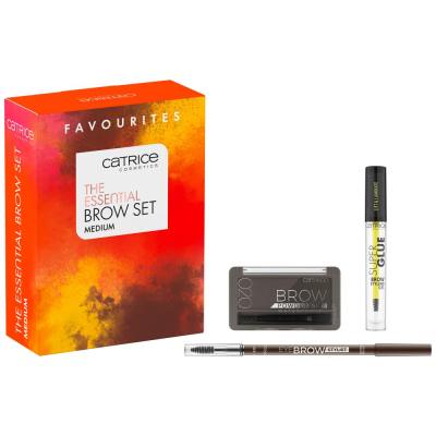 Catrice The Essential Brow Set Dárková kazeta tužka na obočí Eye Brow Stylist 1,6 g 030 Brow-N-Eyed Peas + pudr na obočí Brow Powder Waterproof 4 g 020 Ash Brown + gel na obočí Super Glue Brow Styling Gel 4 ml 010 Ultra Hold