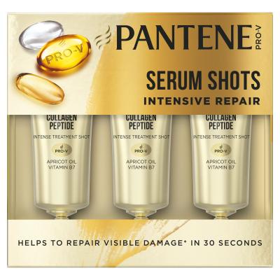 Pantene PRO-V Your Golden Me Time Kit Dárková kazeta šampon Intensive Repair 250 ml + kondicionér Intensive Repair 200 ml + olej na vlasy Keratin Protect Oil 100 ml + intenzivní péče na vlasy Serum Shots Intensive Repair 3x15 ml + kosmetická taštička