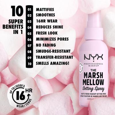 NYX Professional Makeup Marshmellow Setting Spray Fixátor make-upu pro ženy 60 ml