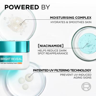 L&#039;Oréal Paris Bright Reveal Dark Spot Hydrating Cream SPF50 Denní pleťový krém 50 ml poškozená krabička