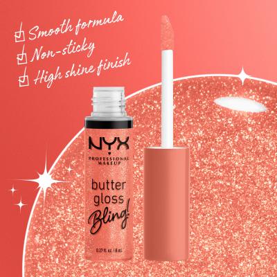 NYX Professional Makeup Butter Gloss Bling Lesk na rty pro ženy 8 ml Odstín 02 Dripped Out