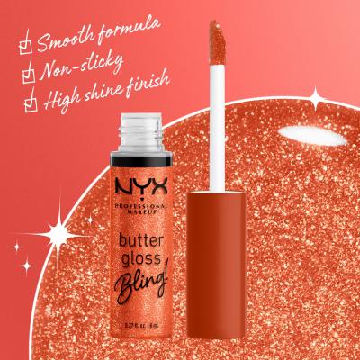 NYX Professional Makeup Butter Gloss Bling Lesk na rty pro ženy 8 ml Odstín 06 Shimmer Down