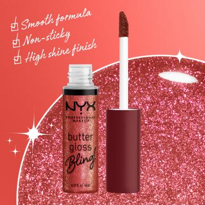 NYX Professional Makeup Butter Gloss Bling Lesk na rty pro ženy 8 ml Odstín 07 Big Spender