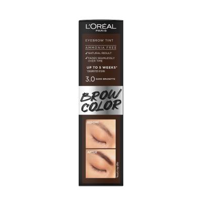 L&#039;Oréal Paris Brow Color Semi-Permanent Eyebrow Tint Barva na obočí pro ženy 1 ks Odstín 3.0 Dark Brunette