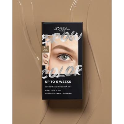 L&#039;Oréal Paris Brow Color Semi-Permanent Eyebrow Tint Barva na obočí pro ženy 1 ks Odstín 7.0 Dark Blond