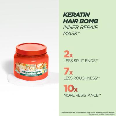 Garnier Fructis Goodbye Damage Keratin Hair Bomb Maska na vlasy pro ženy 320 ml