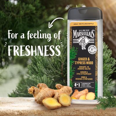 Le Petit Marseillais Ginger &amp; Cypress Wood Sprchový gel pro muže 400 ml