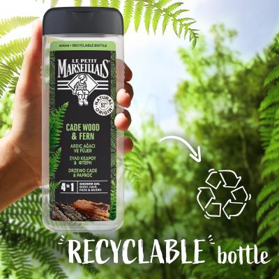 Le Petit Marseillais Cade Wood &amp; Fern Sprchový gel pro muže 400 ml