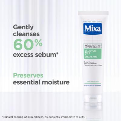 Mixa Salicylic Acid + Squalane Anti-Imperfection Comfort Cleanser Čisticí gel pro ženy 150 ml