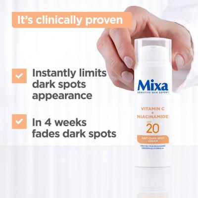 Mixa Vitamin C + Niacinamide Anti-Dark Spot Cream SPF20 Denní pleťový krém 50 ml