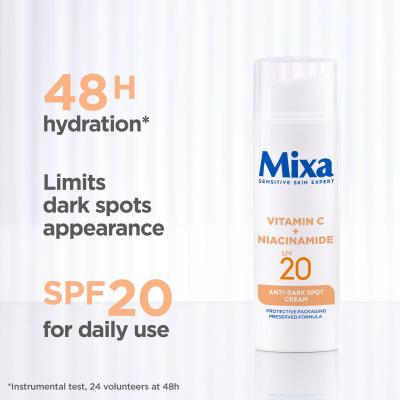 Mixa Vitamin C + Niacinamide Anti-Dark Spot Cream SPF20 Denní pleťový krém 50 ml