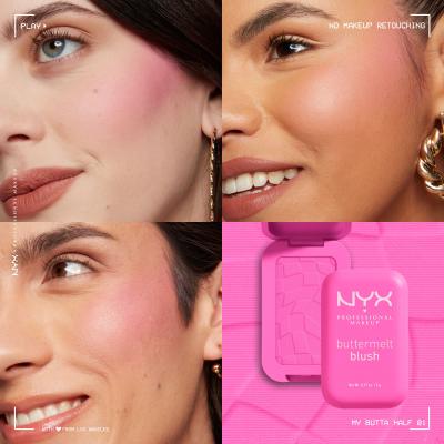 NYX Professional Makeup Buttermelt Blush Tvářenka pro ženy 5 g Odstín 01 My Butta Half