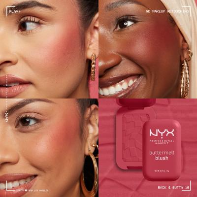 NYX Professional Makeup Buttermelt Blush Tvářenka pro ženy 5 g Odstín 10 Back And Butta