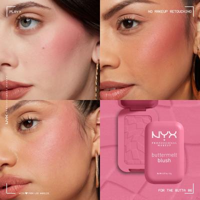 NYX Professional Makeup Buttermelt Blush Tvářenka pro ženy 5 g Odstín 06 For The Butta