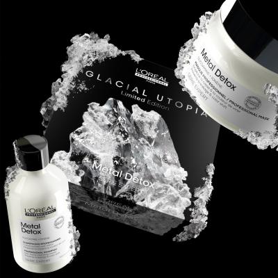 L&#039;Oréal Professionnel Metal Detox Glacial Utopia Limited Edition Dárková kazeta šampon Metal Detox 300 ml + maska na vlasy Metal Detox 250 ml