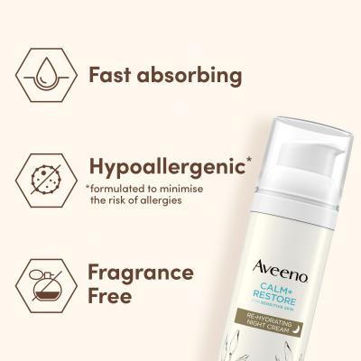 Aveeno Calm + Restore Re-Hydrating Night Cream Noční pleťový krém 50 ml