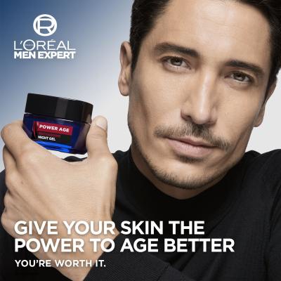 L&#039;Oréal Paris Men Expert Power Age Recharging Night Gel Pleťový gel pro muže 50 ml