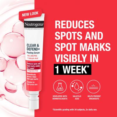 Neutrogena Clear &amp; Defend+ Peeling Serum Pleťové sérum 30 ml