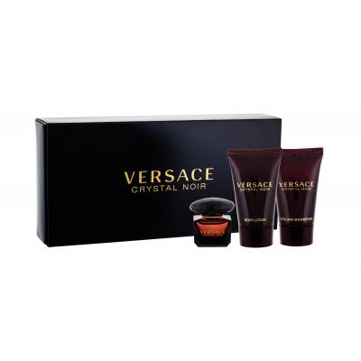 Versace Crystal Noir Dárková kazeta toaletní voda 5 ml + tělové mléko 25 ml + sprchový gel 25 ml