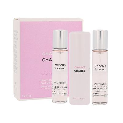 Chanel Chance Eau Tendre 3x 20 ml Toaletní voda pro ženy Twist and Spray 20 ml