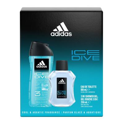 Adidas Ice Dive Dárková kazeta toaletní voda 100 ml + sprchový gel 250 ml