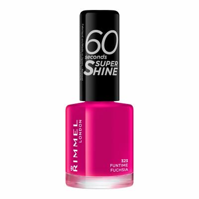 Rimmel London 60 Seconds Super Shine Lak na nehty pro ženy 8 ml Odstín 323 Funtime Fuchsia