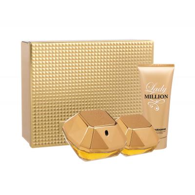 Paco Rabanne Lady Million Dárková kazeta parfémovaná voda 50 ml + tělové mléko 100 ml + parfémovaná voda 5 ml