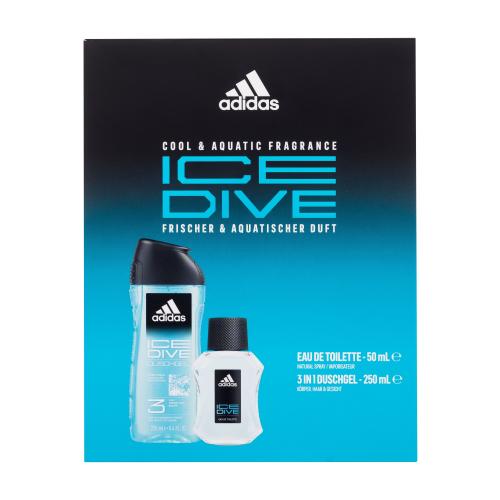 Adidas Ice Dive dárková kazeta pro muže toaletní voda 50 ml + sprchový gel 250 ml