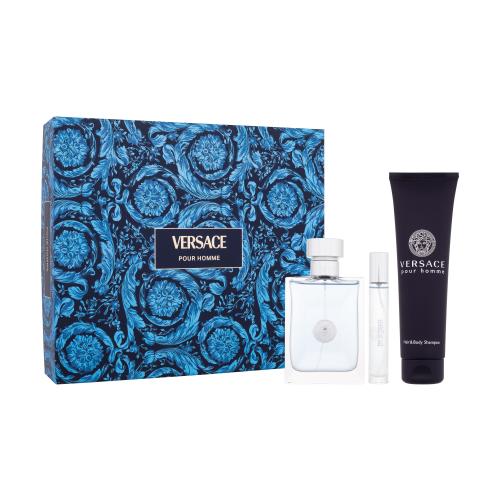 Versace Pour Homme dárková kazeta pro muže toaletní voda 100 ml + toaletní voda 10 ml + sprchový gel 150 ml