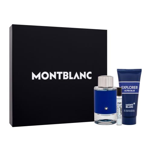 Montblanc Explorer Ultra Blue dárková kazeta pro muže parfémovaná voda 100 ml + parfémovaná voda 7,5 ml + sprchový gel 100 ml