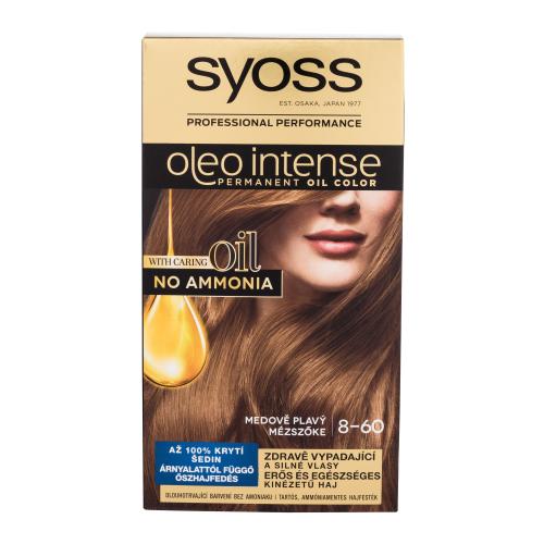 Syoss Oleo Intense Permanent Oil Color 50 ml permanentní olejová barva na vlasy bez amoniaku pro ženy 8-60 Honey Blond