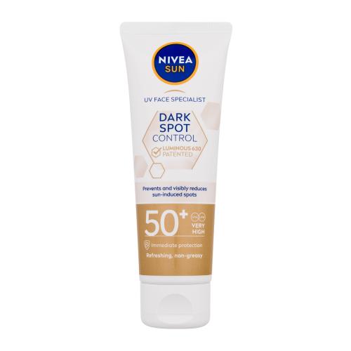 Nivea Sun Dark Spot Control Sun Fluid SPF50+ 40 ml pleťový krém proti pigmentovým skvrnám s vysokou uv ochranou pro ženy
