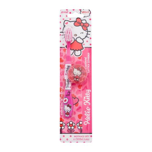 Hello Kitty Hello Kitty 1 ks jemný zubní kartáček s krytkou pro děti