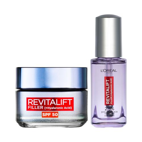 L'Oréal Paris Revitalift Filler HA set pro ženy denní pleťový krém 50 ml + oční sérum 20 ml