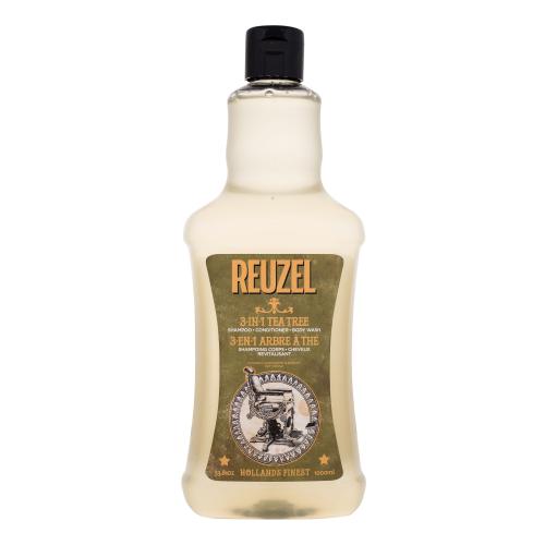 Reuzel 3 in 1 Tea Tree 1000 ml hydratační a zklidňující šampon, kondicionér a sprchový gel pro muže