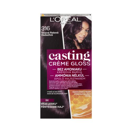 L'Oréal Paris Casting Creme Gloss 48 ml barva na vlasy pro ženy 316 Plum