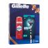 Gillette Mach3 Dárková kazeta holicí strojek 1 ks + náhradní hlavice 1 ks + sprchový gel a šampon Old Spice Whitewater 3in1 250 ml