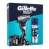 Gillette Mach3 Charcoal Dárková kazeta holicí strojek Mach3 Charcoal 1 ks + gel na holení Series Shave Gel Cleansing With Charcoal 200 ml