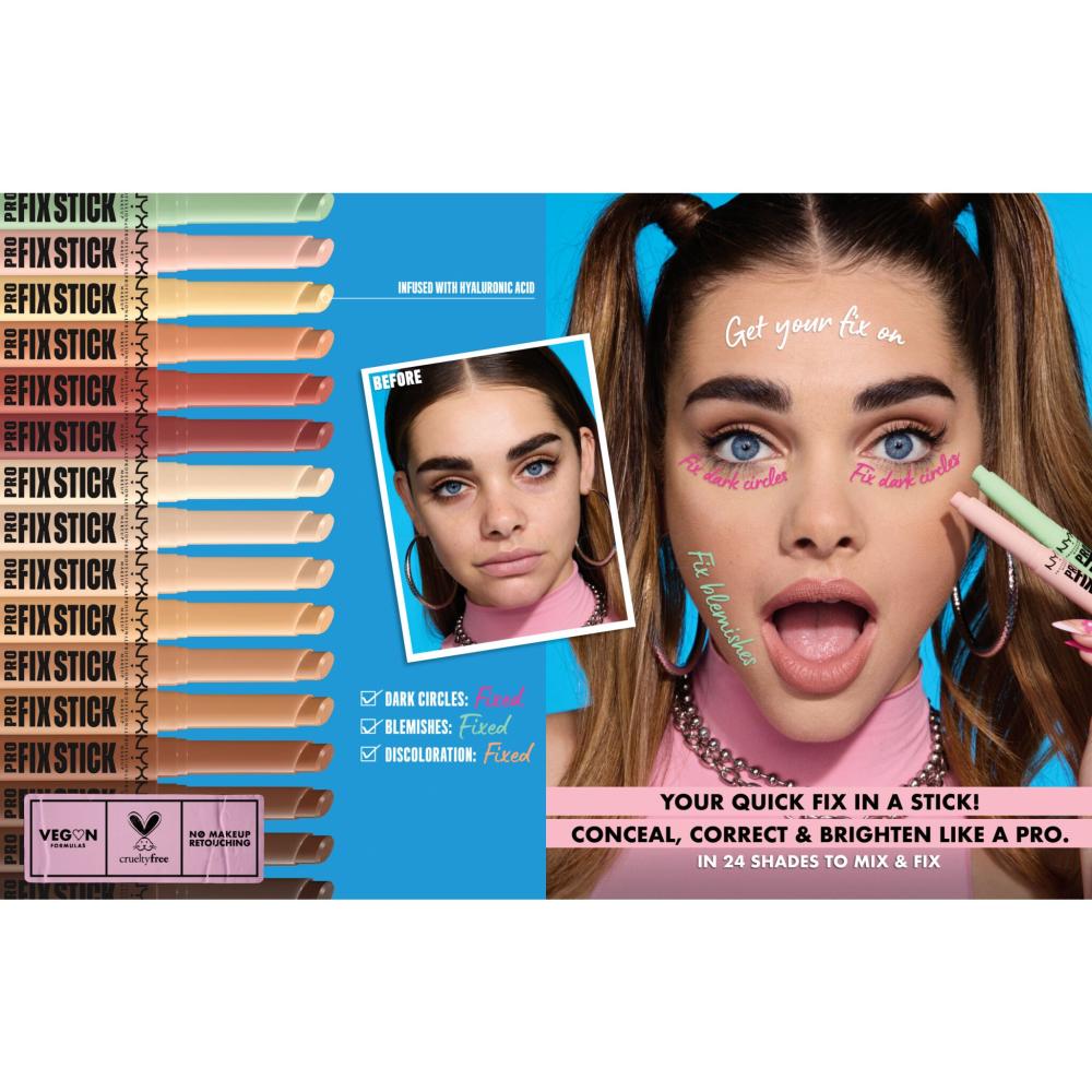 NYX Professional Makeup Color Correcting Pro Fix Stick Concealer, Alabaster  