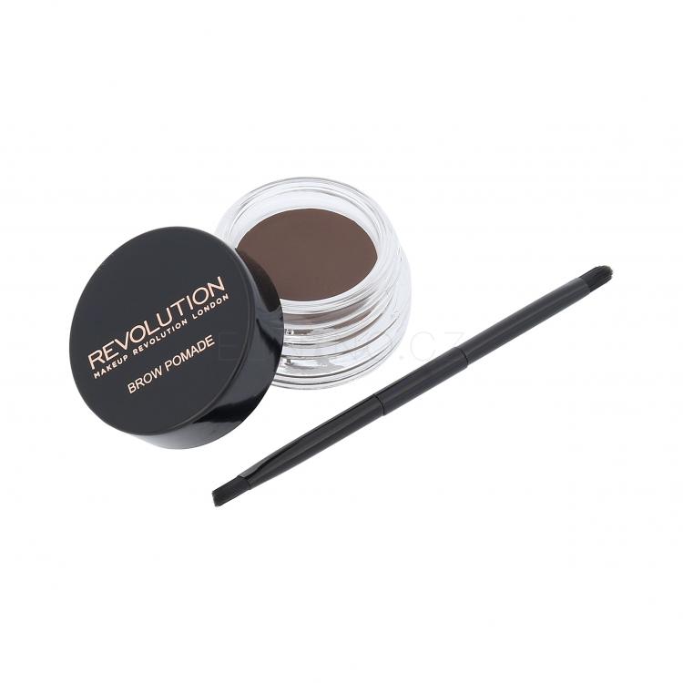 Makeup Revolution London Brow Pomade Gel a pomáda na obočí pro ženy 2,5 g Odstín Dark Brown poškozená krabička