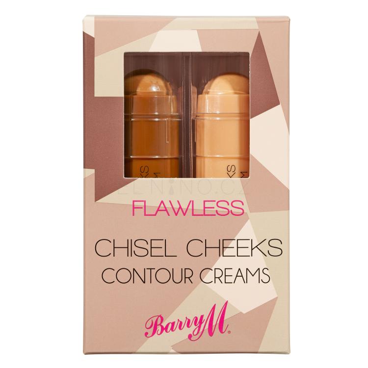 Barry M Flawless Chisel Cheeks Contour Creams Dárková kazeta rozjasňovač 5 g + bronzer 5 g