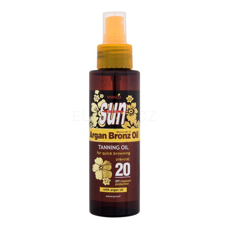 Vivaco Sun Argan Bronz Oil Tanning Oil SPF20 Opalovací přípravek na tělo 100 ml