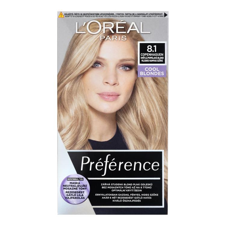 L&#039;Oréal Paris Préférence Barva na vlasy pro ženy 60 ml Odstín 8.1