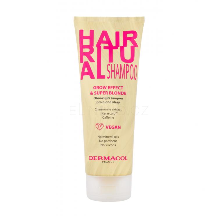 Dermacol Hair Ritual Grow Effect &amp; Super Blonde Shampoo Šampon pro ženy 250 ml